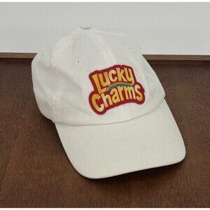 Vintage Y2K White Lucky Charms Hat Rainbow Hit Cotton